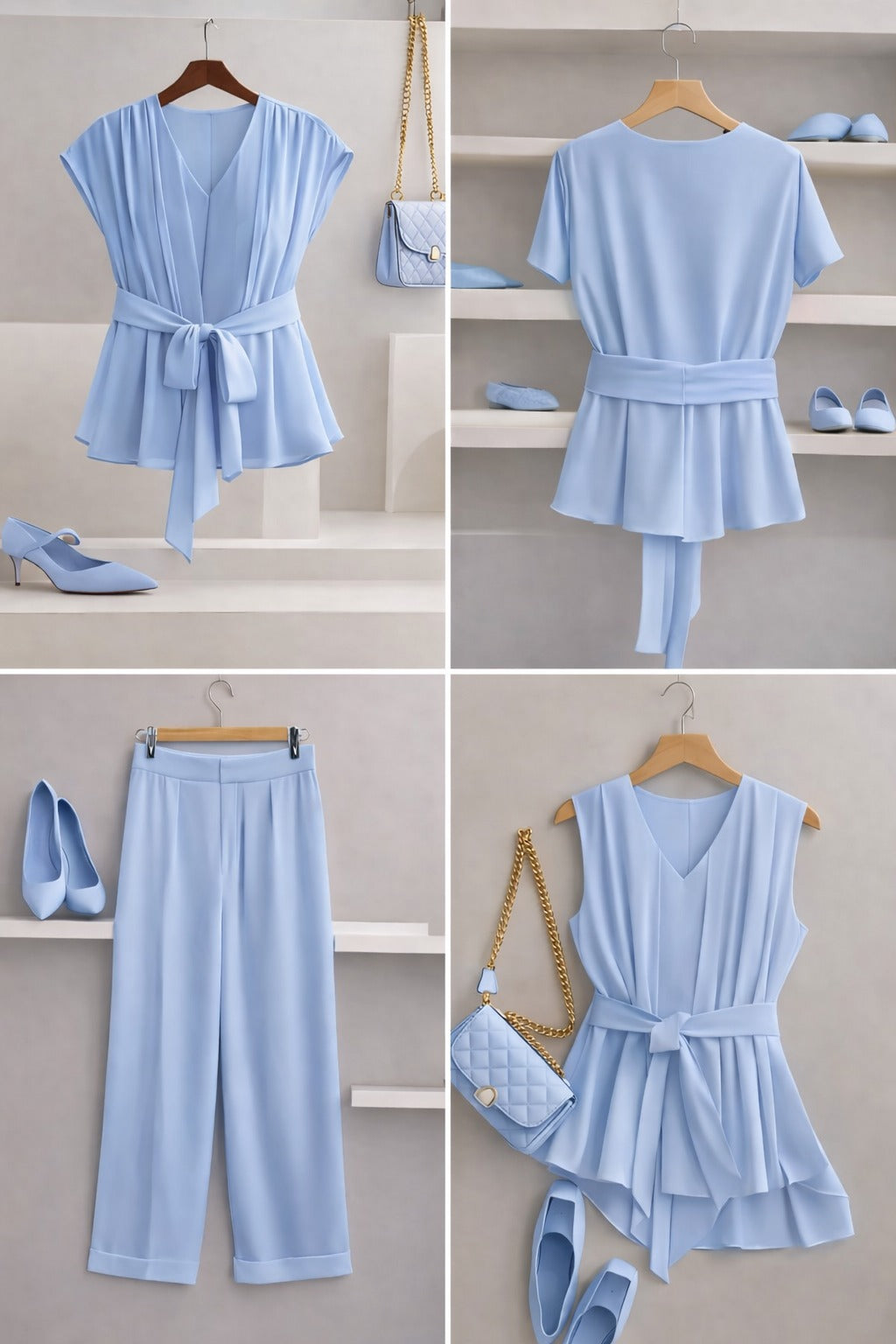 Stylish Women’s Ribbed Co-Ord Set with Palazzo Pants