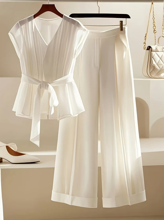 Stylish Women’s Ribbed Co-Ord Set with Palazzo Pants
