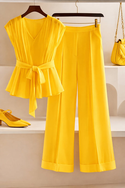 Stylish Women’s Ribbed Co-Ord Set with Palazzo Pants