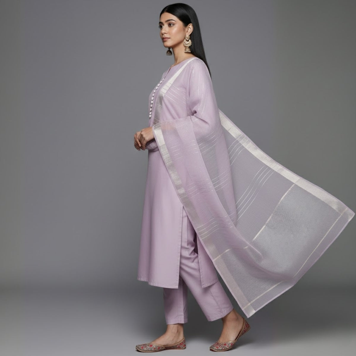 Women's Pack of 3 Pure Cotton Kurtis with Pant & Dupatta |C-014