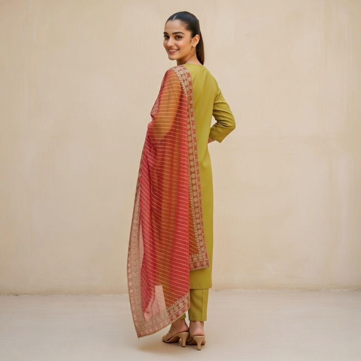 Women's Pack of 3 Pure Cotton Kurtis with Pant & Dupatta |C-017