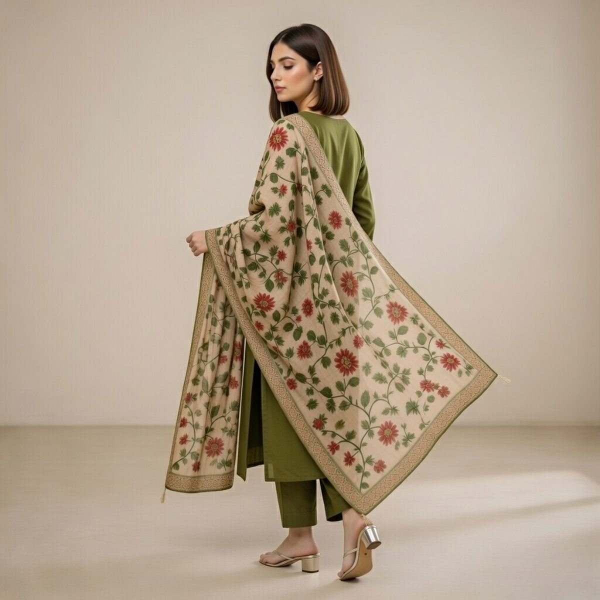 Women's Pack of 3 Pure Cotton Kurtis with Pant & Dupatta |C-017