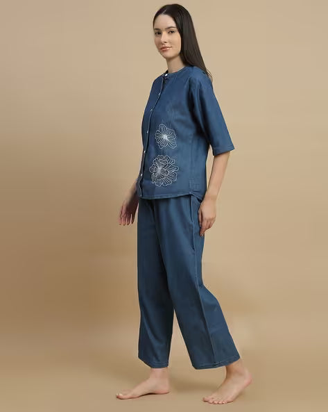 Women Embroidered Cotton 2-Piece Co-Ord Sets