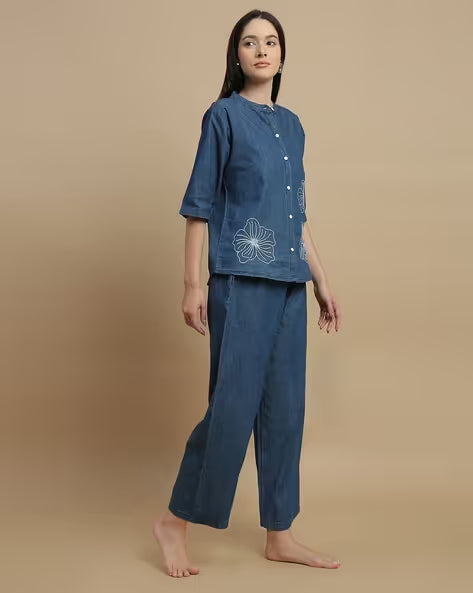 Women Embroidered Cotton 2-Piece Co-Ord Sets