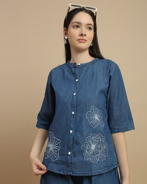 Women Embroidered Cotton 2-Piece Co-Ord Sets