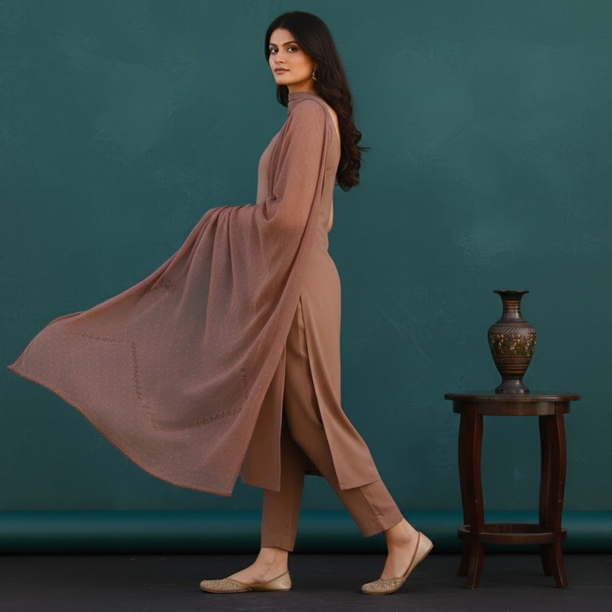 Women's Pack of 3 Pure Cotton Kurtis with Pant & Dupatta |C-018