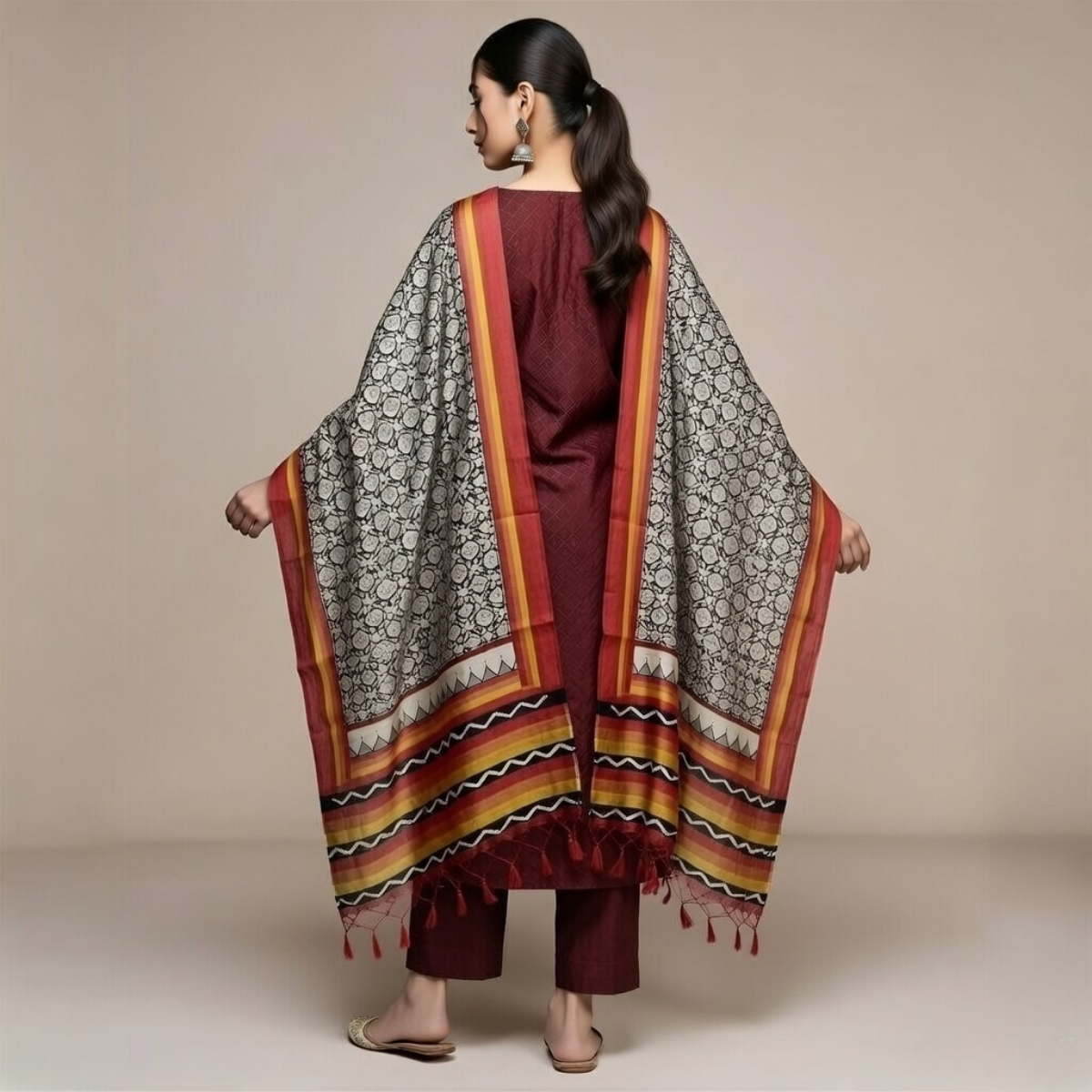 Women's Pack of 3 Pure Cotton Kurtis with Pant & Dupatta |C-015