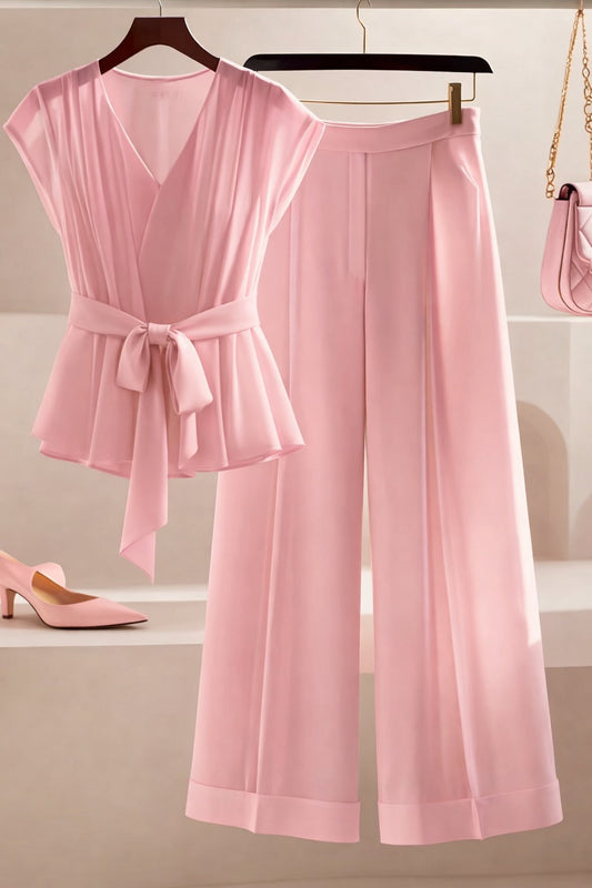 Stylish Women’s Ribbed Co-Ord Set with Palazzo Pants