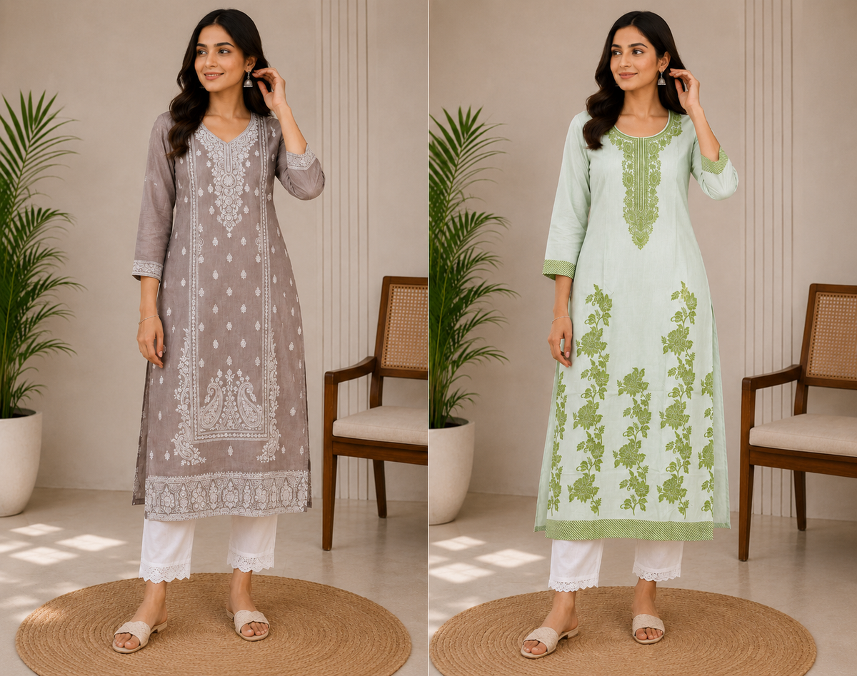 Women’s Printed Straight Kurta Pant Set | Elegant Ethnic Wear | Festive & Casual Collection